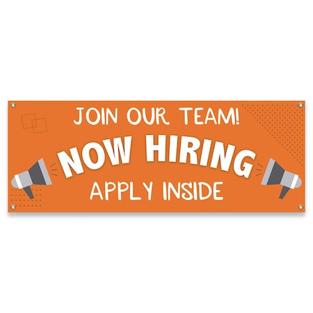 Signmission Join Our Team Now Hiring Apply Inside Banner Concession Stand Food Truck Single Sided B-30093